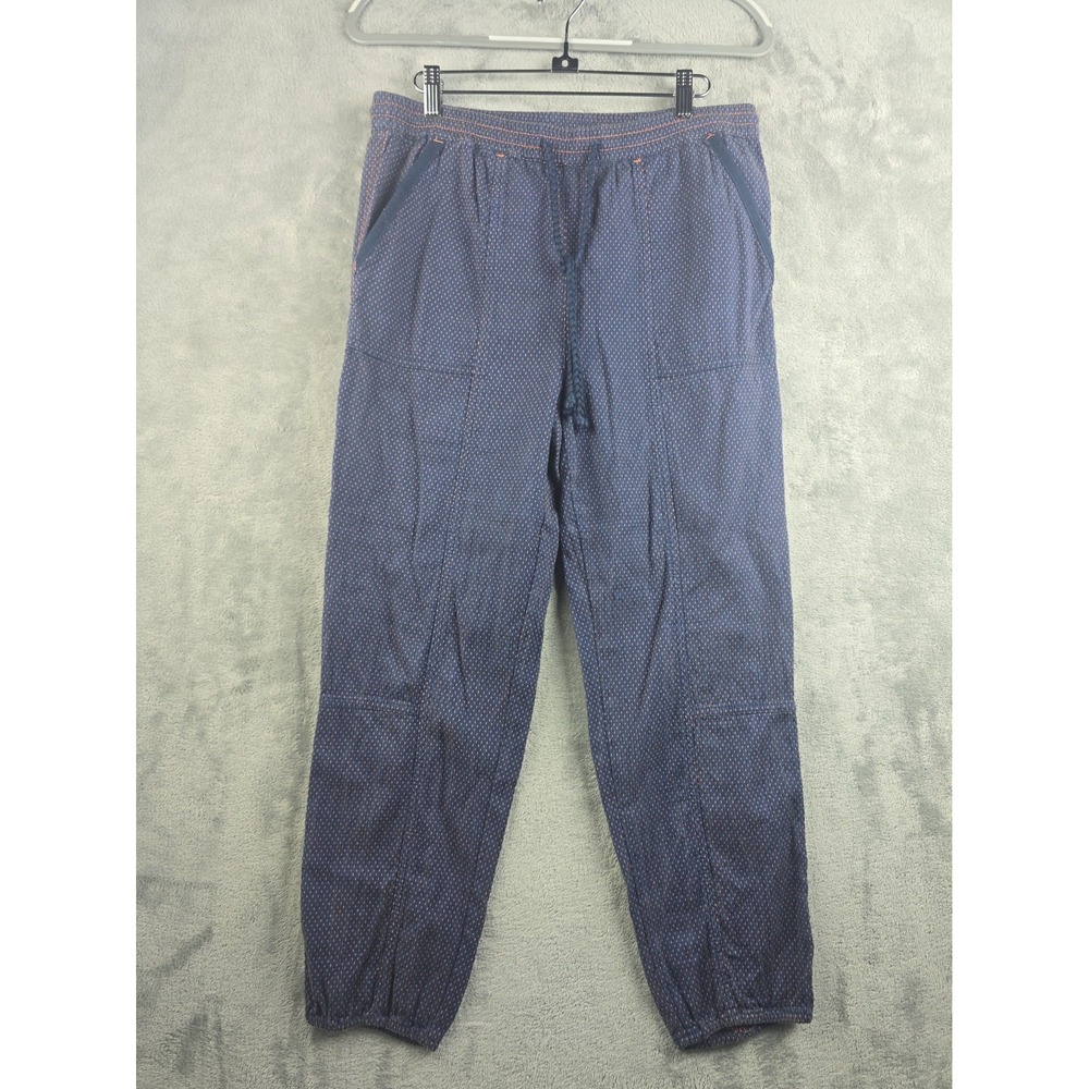 Anthropologie Pants Small Blue High Rise Drawstring Jogger Boho Casual 25 Inseam